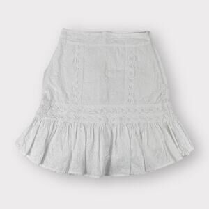 Flannel Embroidered Cotton Ruffle Hem Skirt Size 0